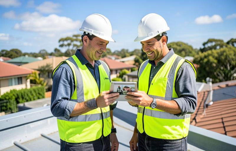 The Roof Restoration Toowoomba team at work on a local roof